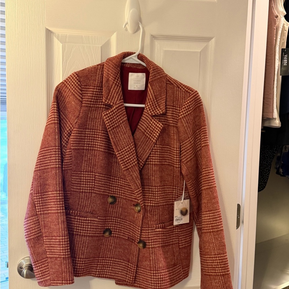 Women's Plaid Double-Breasted Jacket